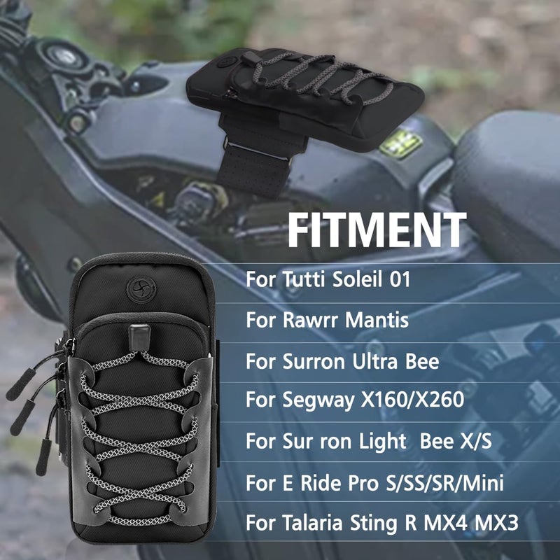 URLWALL Storage Frame Bag For Sur-ron LBX/Tuttio Soleil 01/Ultra Bee/Segway/Talaria Sting/E Ride Pro S SS SR, Dirt Bike Front Frame Bag Arm Strap Bag Battery Cover Bag for Mobile Phone, Card, Earphone - Image 2